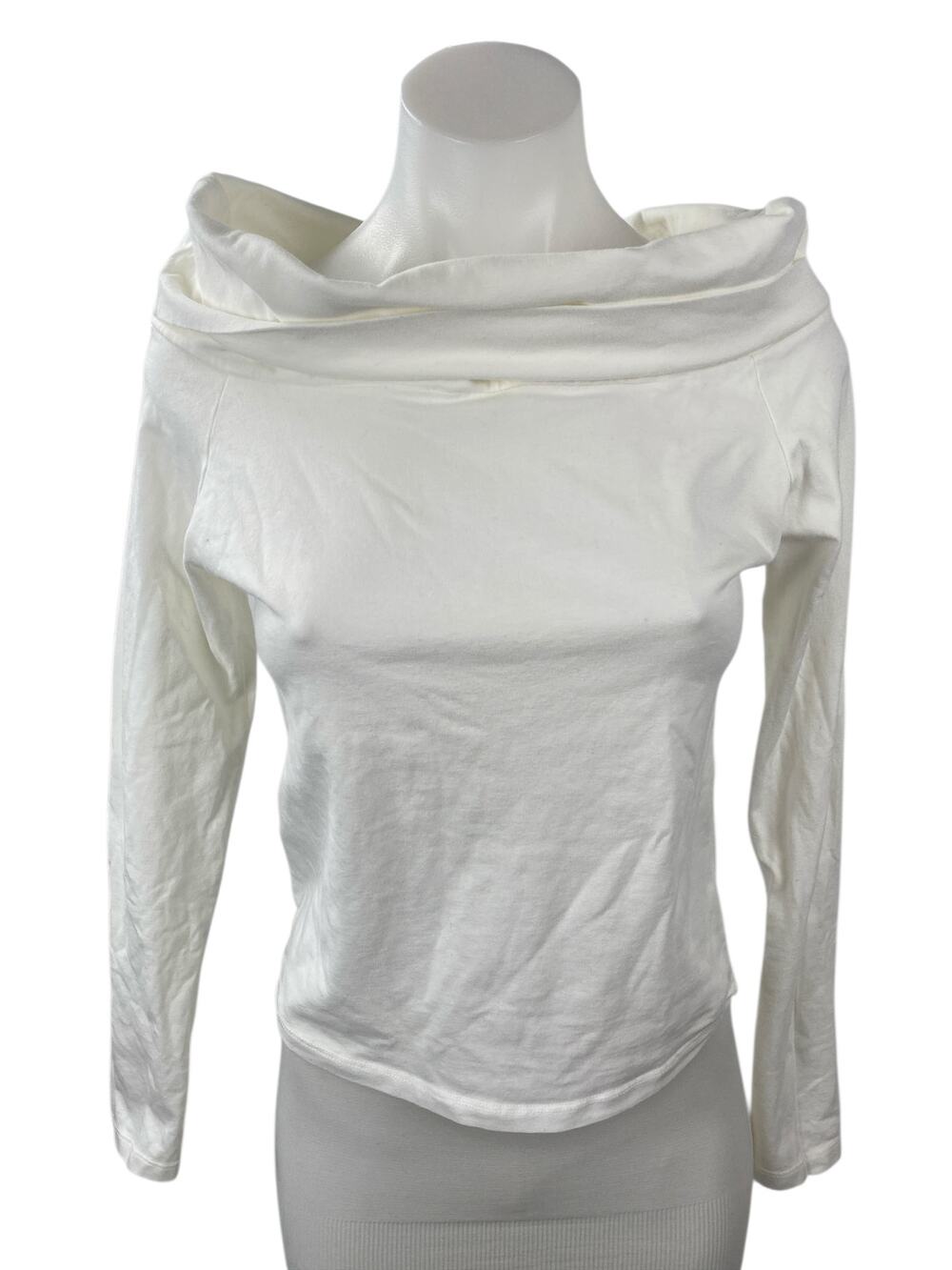Brandy Melville Women's White Off The Shoulder Long Sleeve Blouse Top Size S